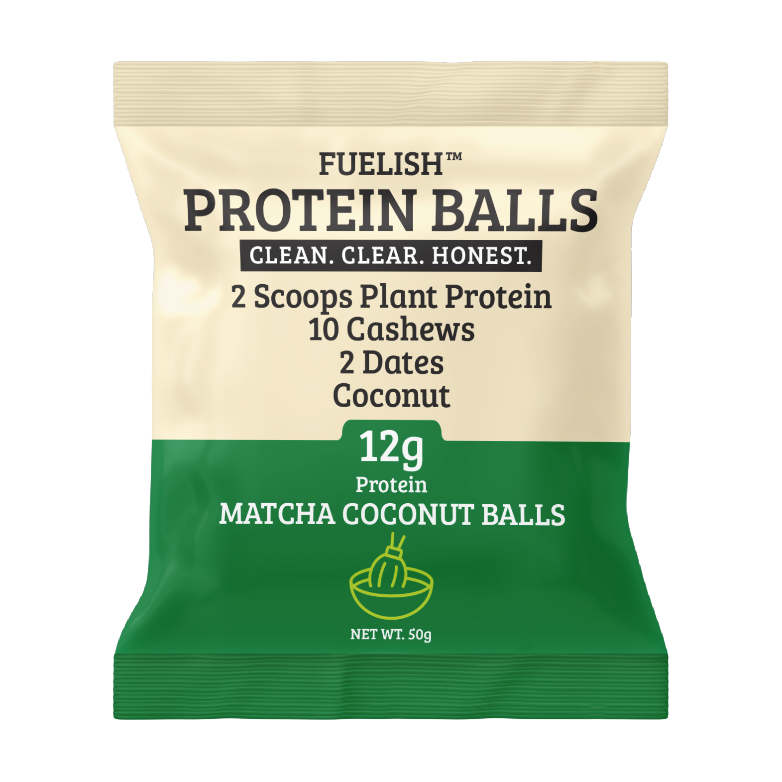 Matcha & Coconut protein balls plantbased