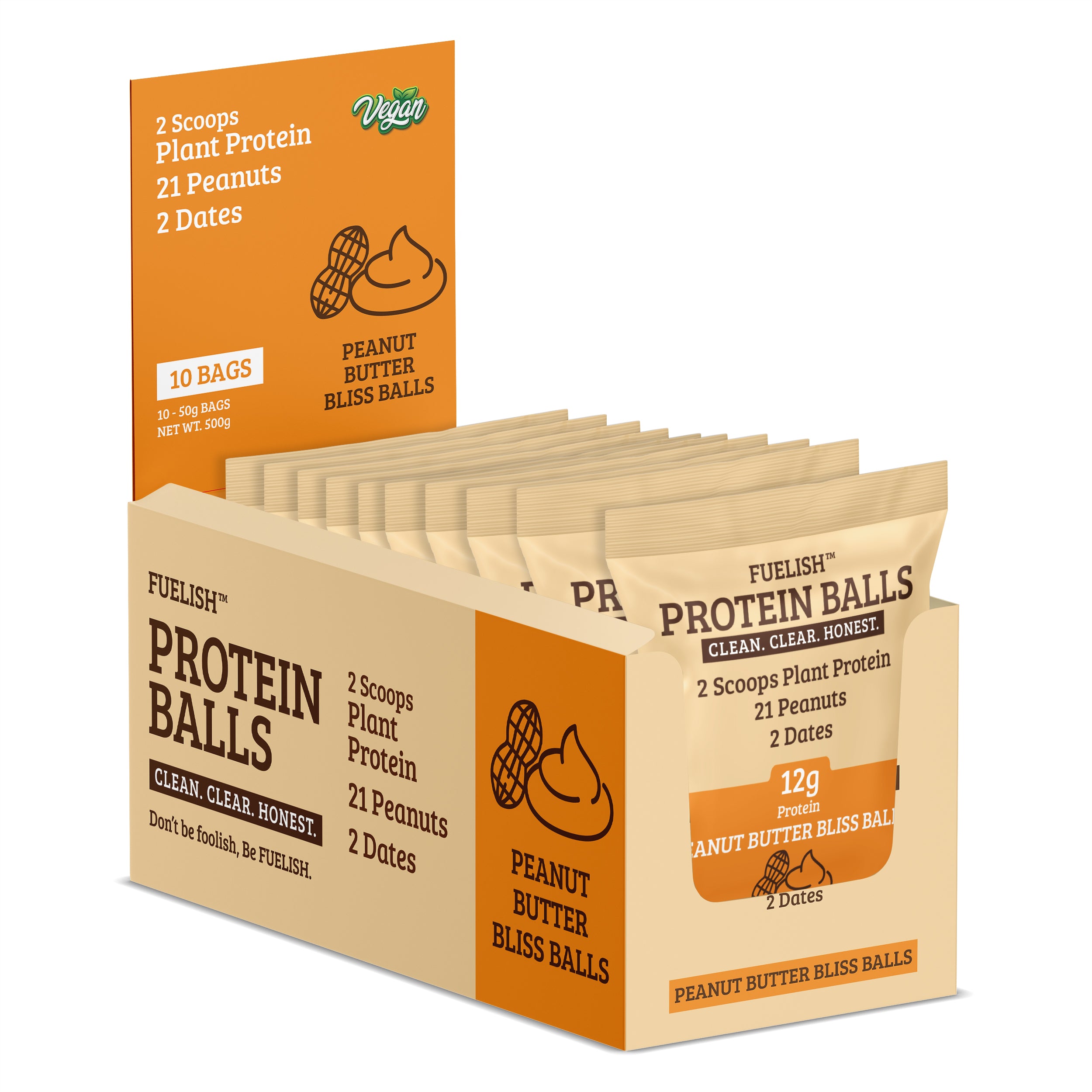 Peanutbutter protein bliss balls 10 pack plantbased