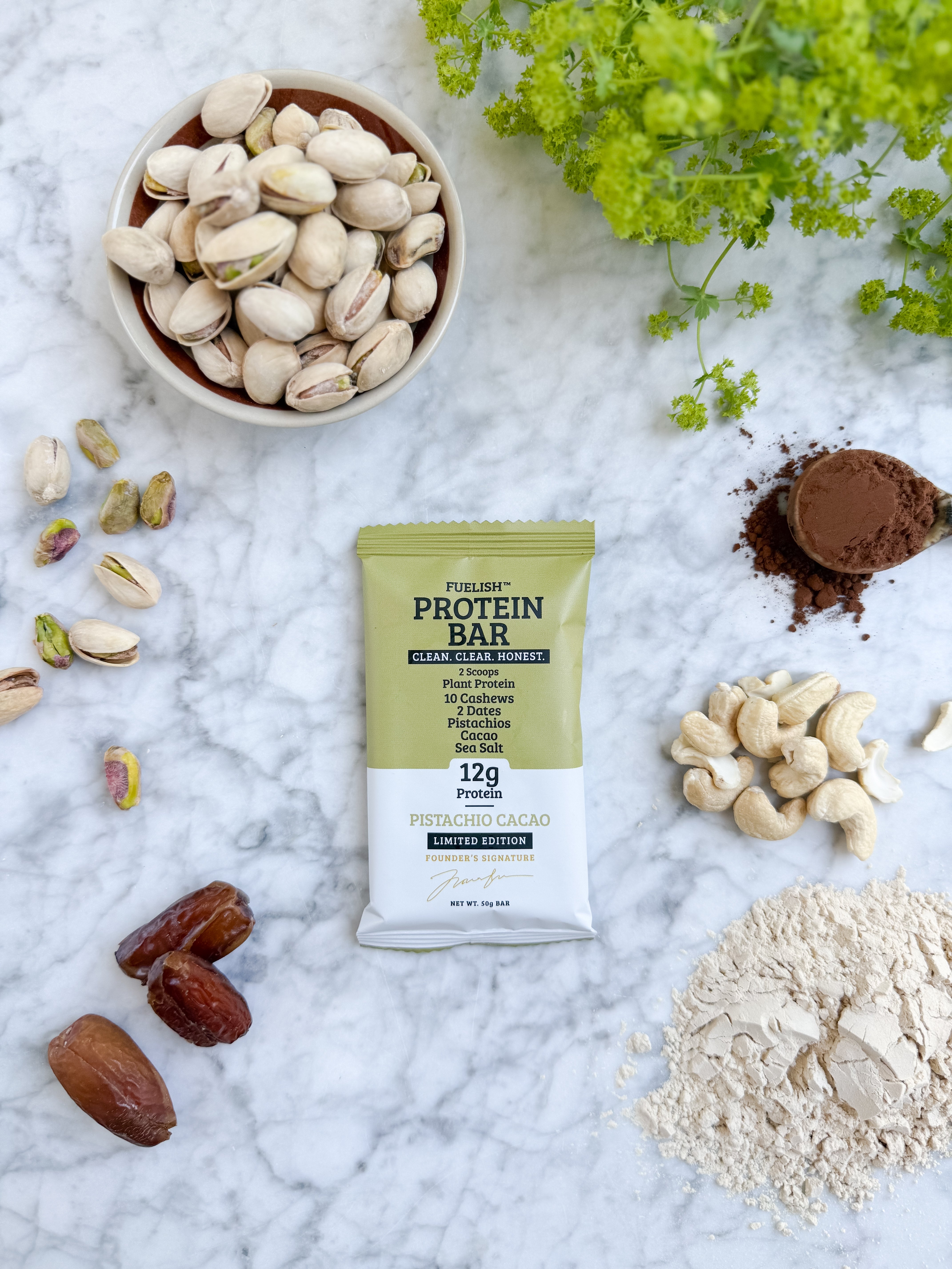 Pistachio Cacao Plant based protein bar 50 G X 12