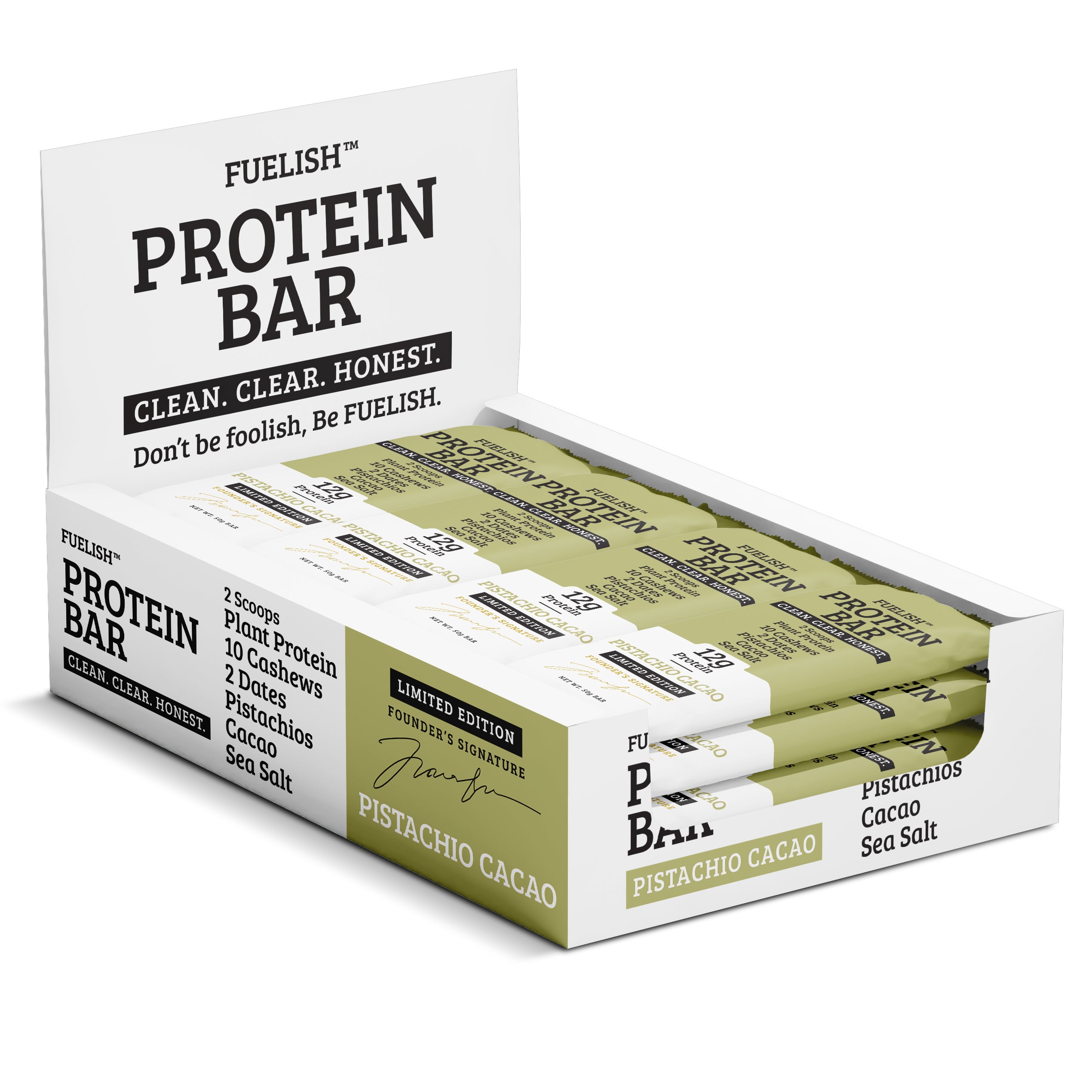 Pistachio Cacao Plant based protein bar 50 G X 12